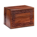 Border Engraved Rosewood Cremation Urn