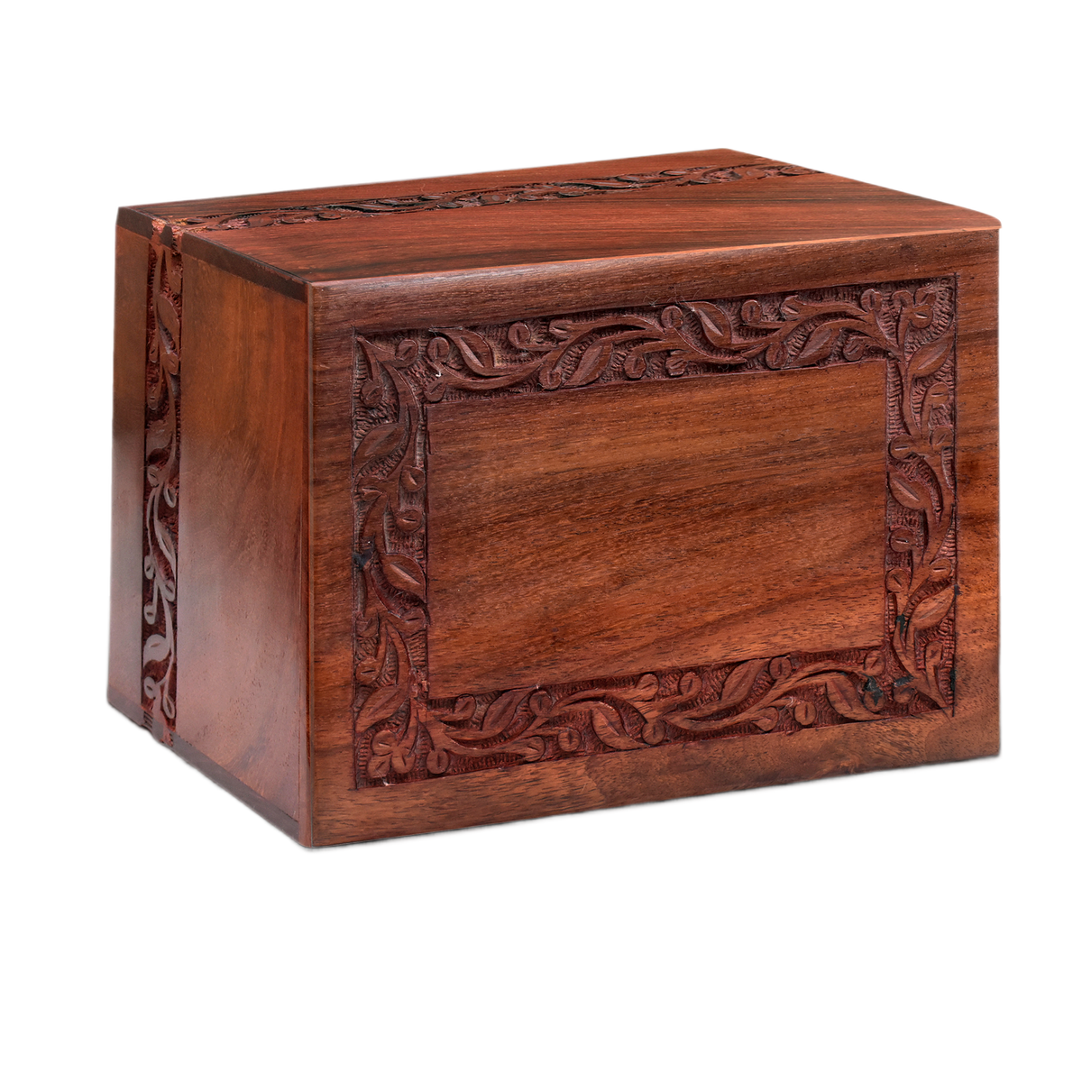 Border Engraved Rosewood Cremation Urn